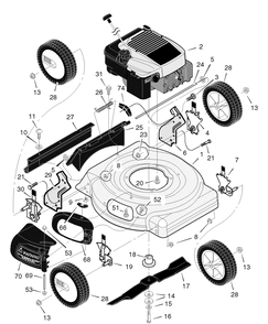 Side Discharge Models Diagram and Parts List for 204210X8E 2004 Briggs and Stratton Lawn Mower